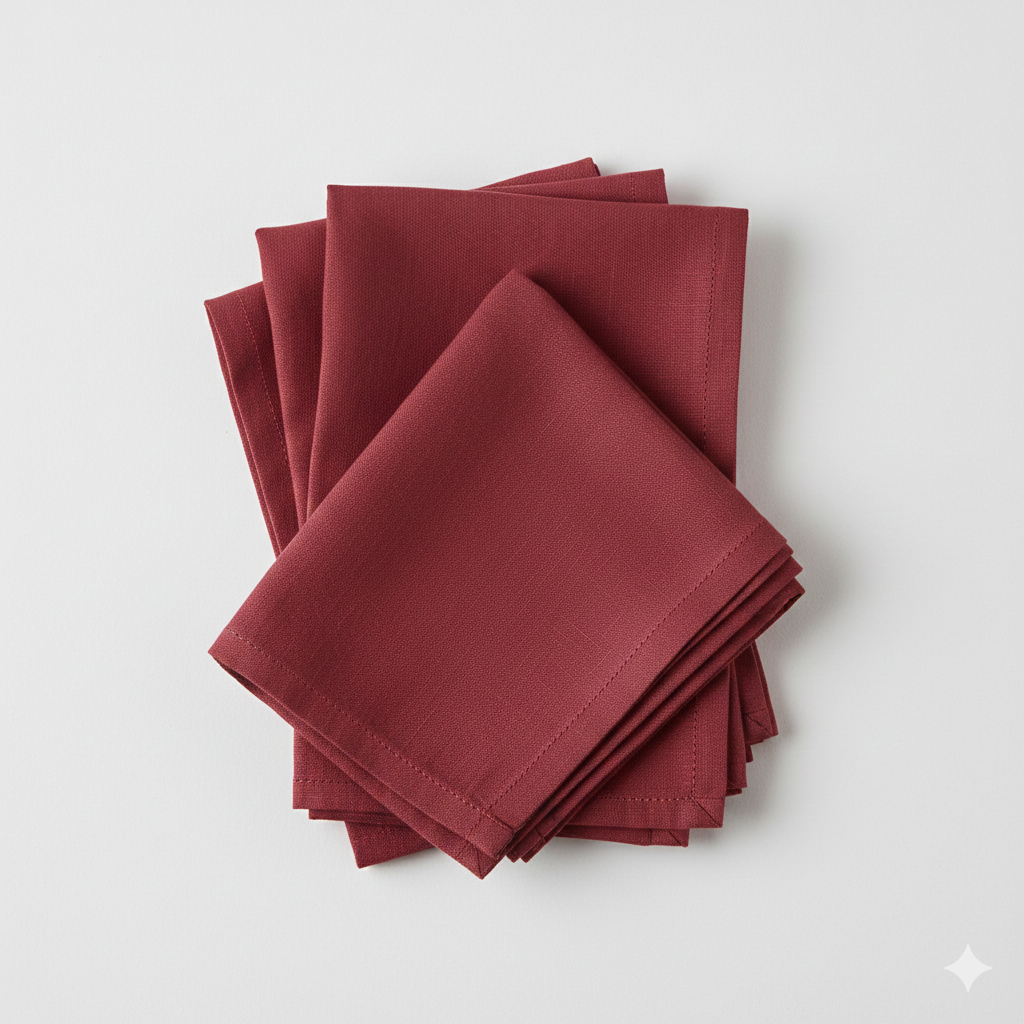 Crimson Pure Linen Napkin Set