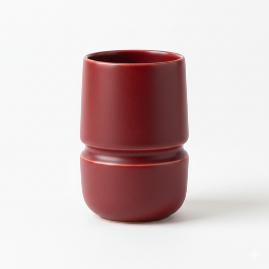 Artisanal Terracotta Red Satin Tumbler
