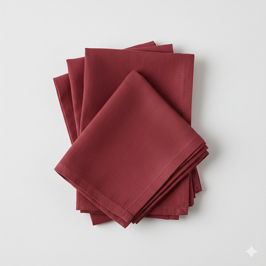 Crimson Pure Linen Napkin Set